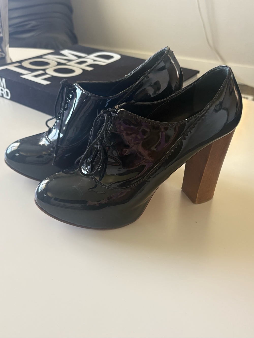 Chloe patent leather ankle booties  - Black